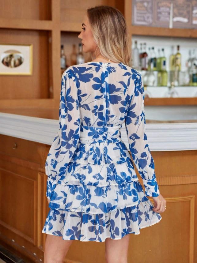 Leriya Fashion Georgette Western Above The Knee Women Party Dress (Lf-Wd1266_Blue