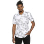 Campus Sutra Mens White Doodle Printed Button Up Shirt Regular Fit for Casual Wear | Stylish Modern Clothing Shirt Crafted with