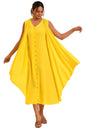 W For Woman WomenS Polyester Yellow Fashionable Sleeveless Draped Dress Ankle Length 23Few18738-219038_Green Sheen