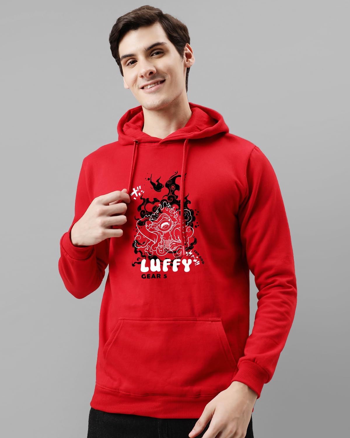 ADRO Hoodies for Men | Printed Hoodie for Men | Cotton Hoodie | Luffy Hoodie Gear 5 | Sweatshirt for Men | Anime Hoodie | H24-LU
