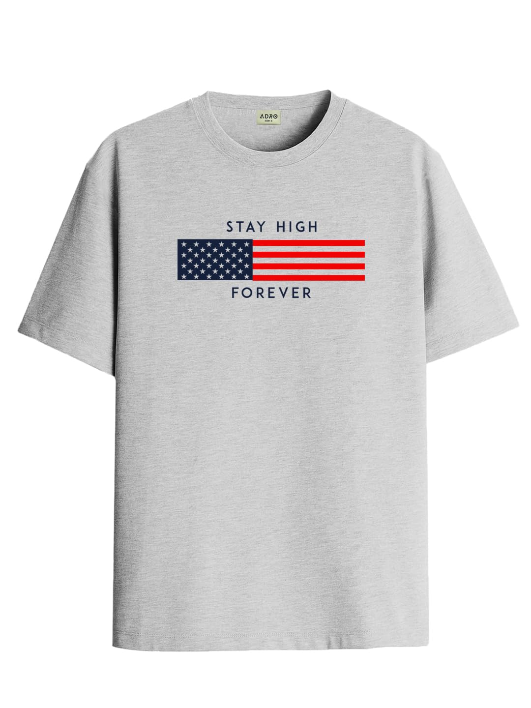 ADRO Mens Flag Printed Cotton T-Shirt_RN24-L2-FLAG-GR