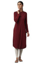 W for Woman Dark Grey Embroidered Winter Kurta