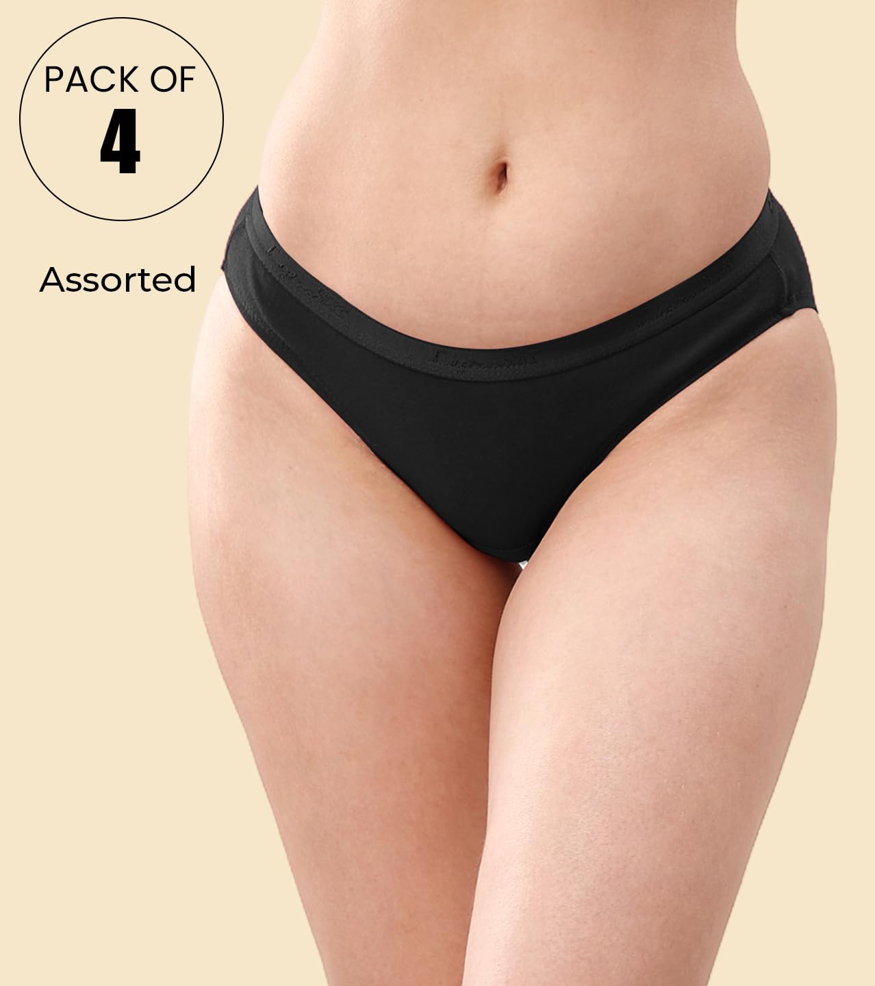 Lyra Lux WomenS Pattern/Solid Cotton Panty (Pack Of 4)