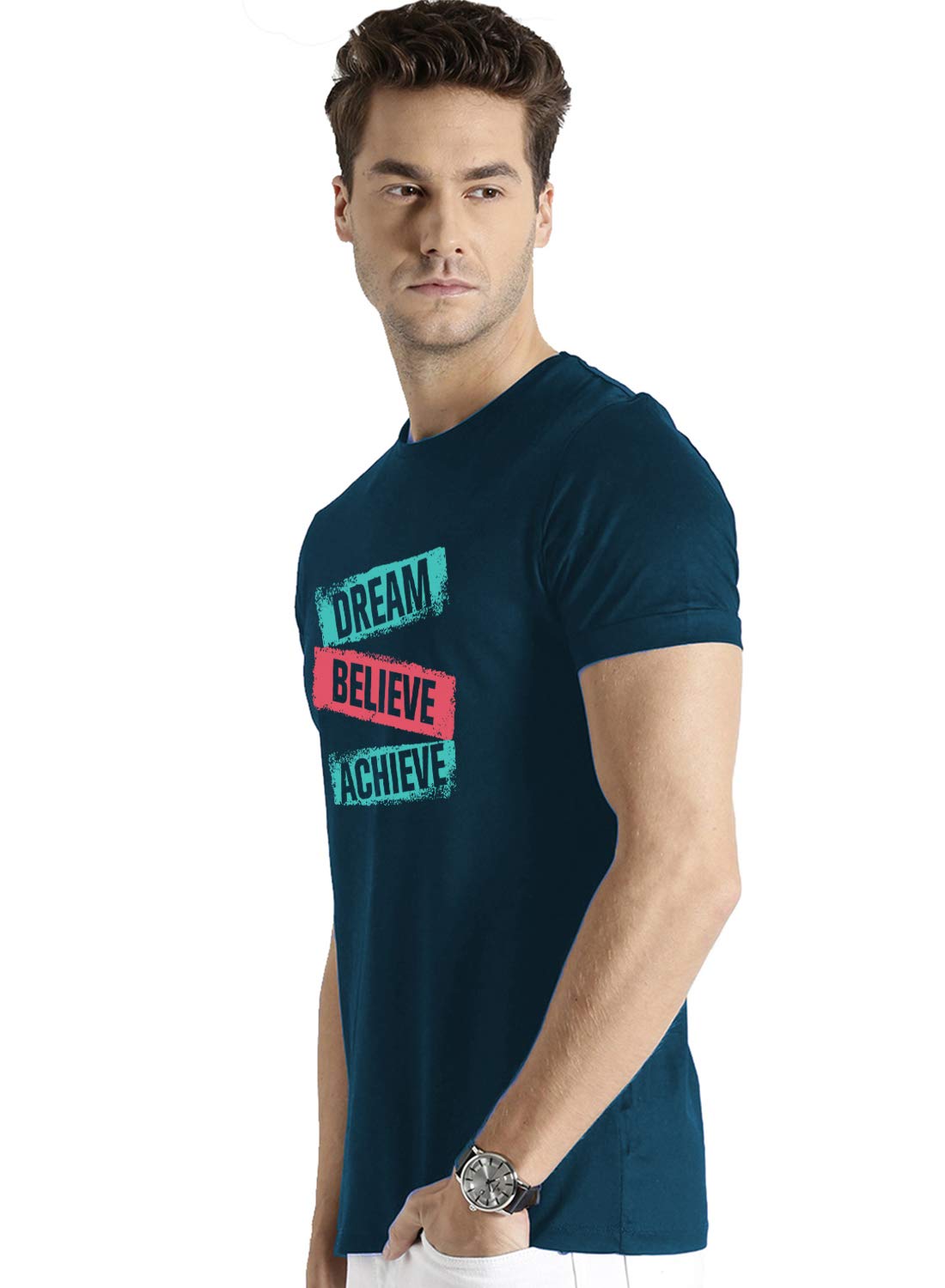 ADRO Men's & Women's Regular Fit T-Shirt (RNR-M-DBA-SB-L_Steel Blue)