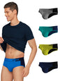 XYXX Mens Underwear Dualist IntelliSoft Antimicrobial Micro Modal Brief Pack of 5 (Navigate & Black Iris;Lime Punch & Black;Bla