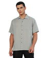 Thomas Scott Mens | Solid | Premium Irish Linen | Half Sleeve | Spread Collar | Casual | Shirt for Men Grey