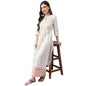Idalia White Gold Print Kurta With Baby Pink Printed Cotton Palazzo