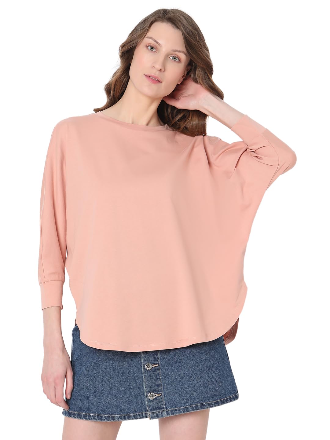Vero Moda Light Pink Cotton T-Shirt