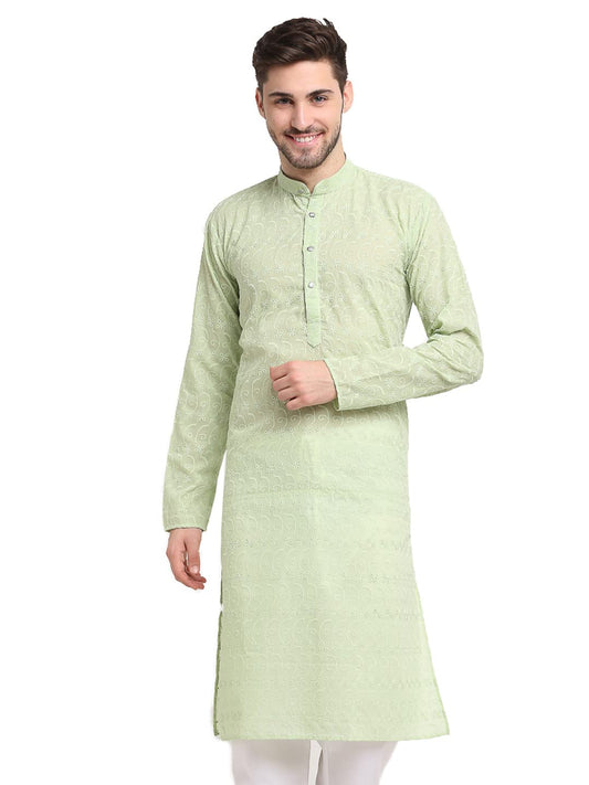 Jompers Mens Ethnic Embroidered Pure Cotton Kurta