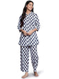 Libas Womens Printed Cotton Blend Night Suit Set For Women White