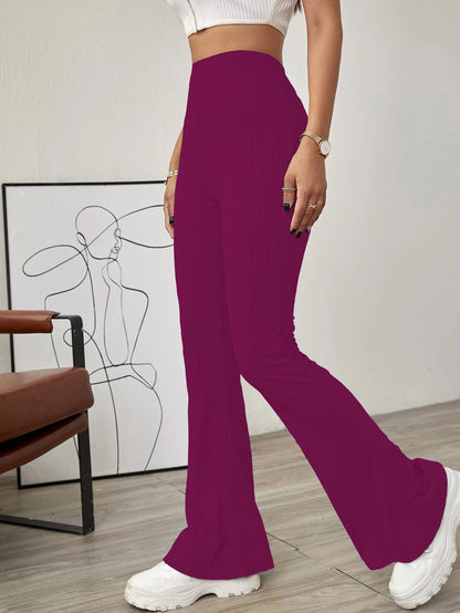 Shasmi Wine Womens Yoga Dress Pants Stretchy Work Slacks Business Casual Office Flare Bell-Bottom/Boot-Cut Elastic Waist Regula