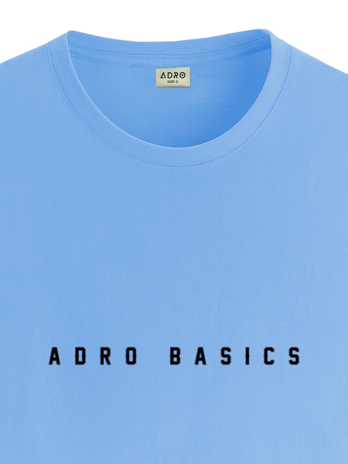 ADRO Men's Solid Regular Fit T-Shirt (RN24-AR2-SK_Sky Blue