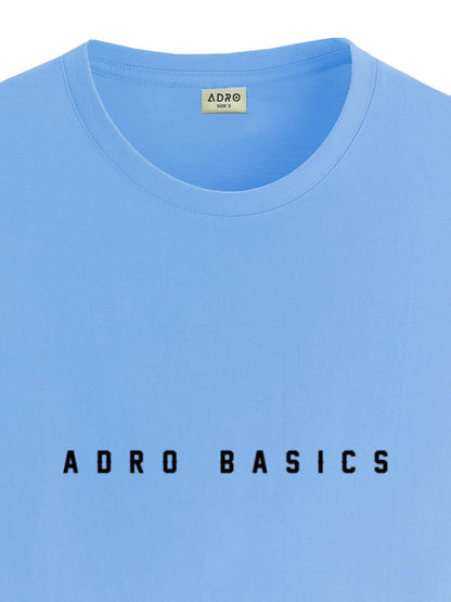 ADRO Men's Solid Regular Fit T-Shirt (RN24-AR2-SK_Sky Blue