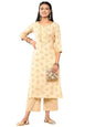 Libas WomenS Silk Printed Straight Kurta (26250_Yellow