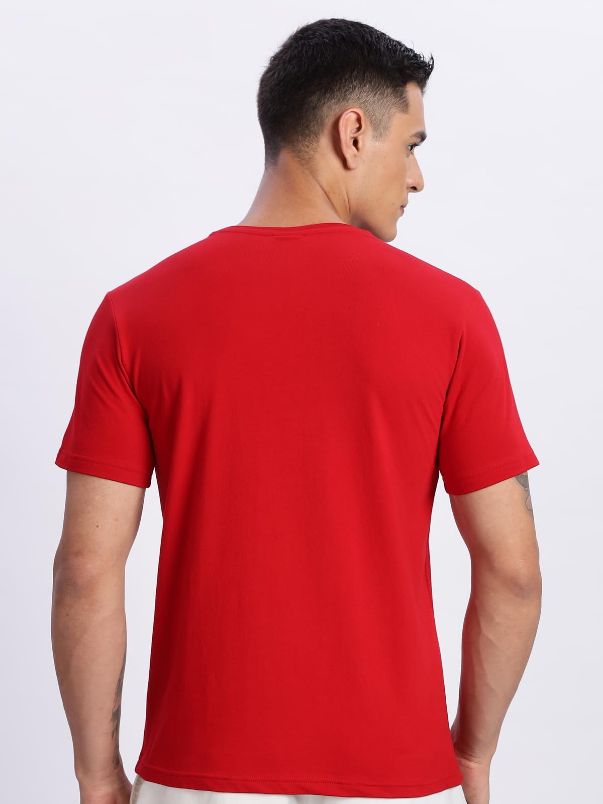 ADRO Triangle Mens Printed T-Shirt (RNR-M-TKT-RD_Red)