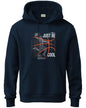 ADRO Mens Cotton Blend Neck Hooded Sweatshirt (H24-BCL-NB_Navy Blue