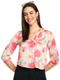 Modeve Women Pink V Neck Top For Summer