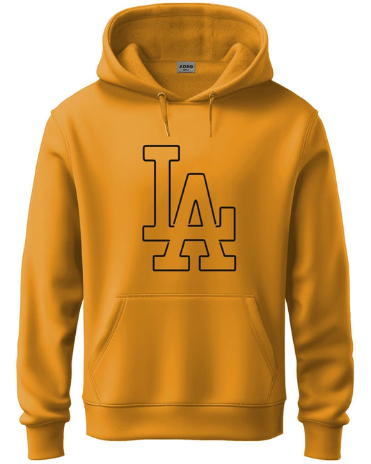ADRO Mens Cotton Neck Hooded Sweatshirt (H24-LA-MU_Mustard