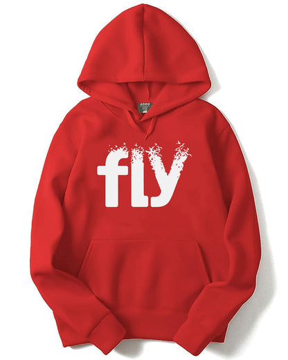ADRO Men's Cotton Neck Hooded Sweatshirt (H21-M-FLY-RD_Red)