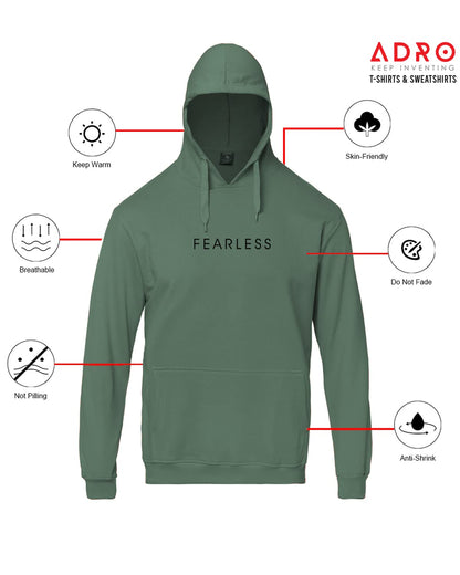ADRO Fearless Printed Hoodie/Sweatshirt for Men (H22-M-FRL)