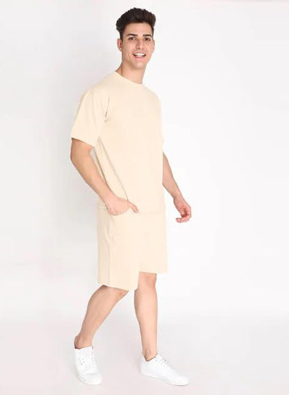 ELLITI Cotton Blend Casual Round Neck Printed T-Shirt and Shorts Set, Mens Pyjama cod set for men, Sleepwear & Loungewear,Summe