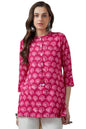 Soch Womens Fuchsia Botanical Print Rayon Tunic with Mirror