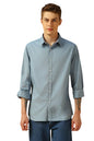 Dennis Lingo Solid Full Sleeves Button Down Collar Cotton Regular Fit Men Casual Shirt Dusty Blue