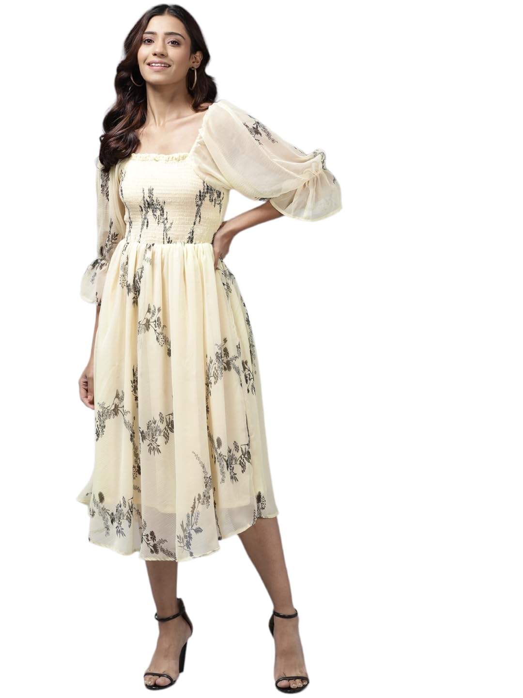 Aarika WomenS Lemon Color Georgette Dress (Sp-Md-W-2705-Lemon-L)