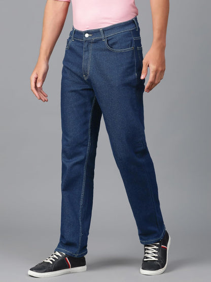 Kotty MenS Solid Mid Rise Comfortable And Strechable Stylish Jeans(Blue,28)