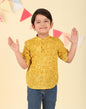 Fabindia Mustard Cotton Printed Short Kurta