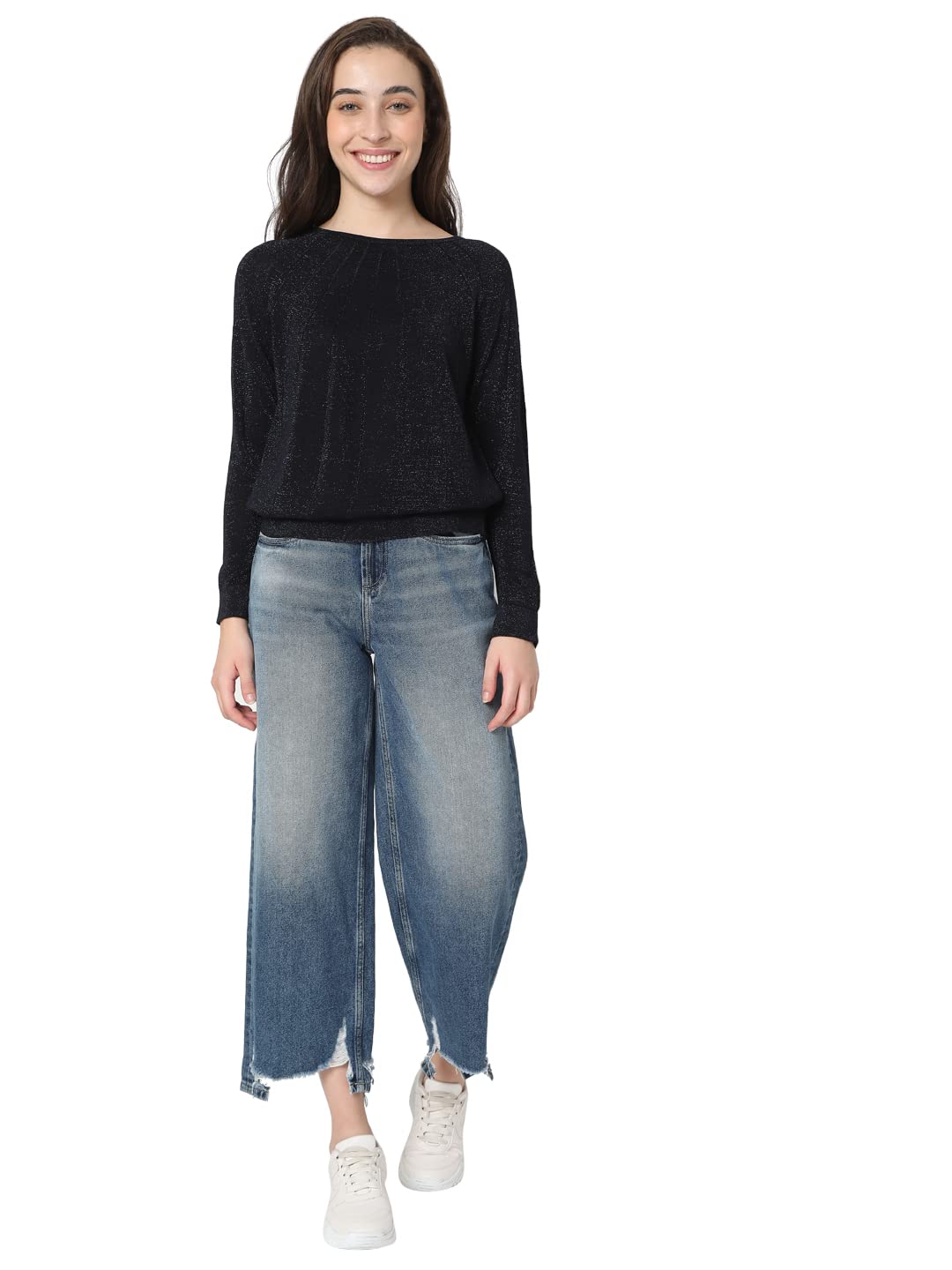 Vero Moda Regular Fit Sweater(277914703_Navy Blazer_S)