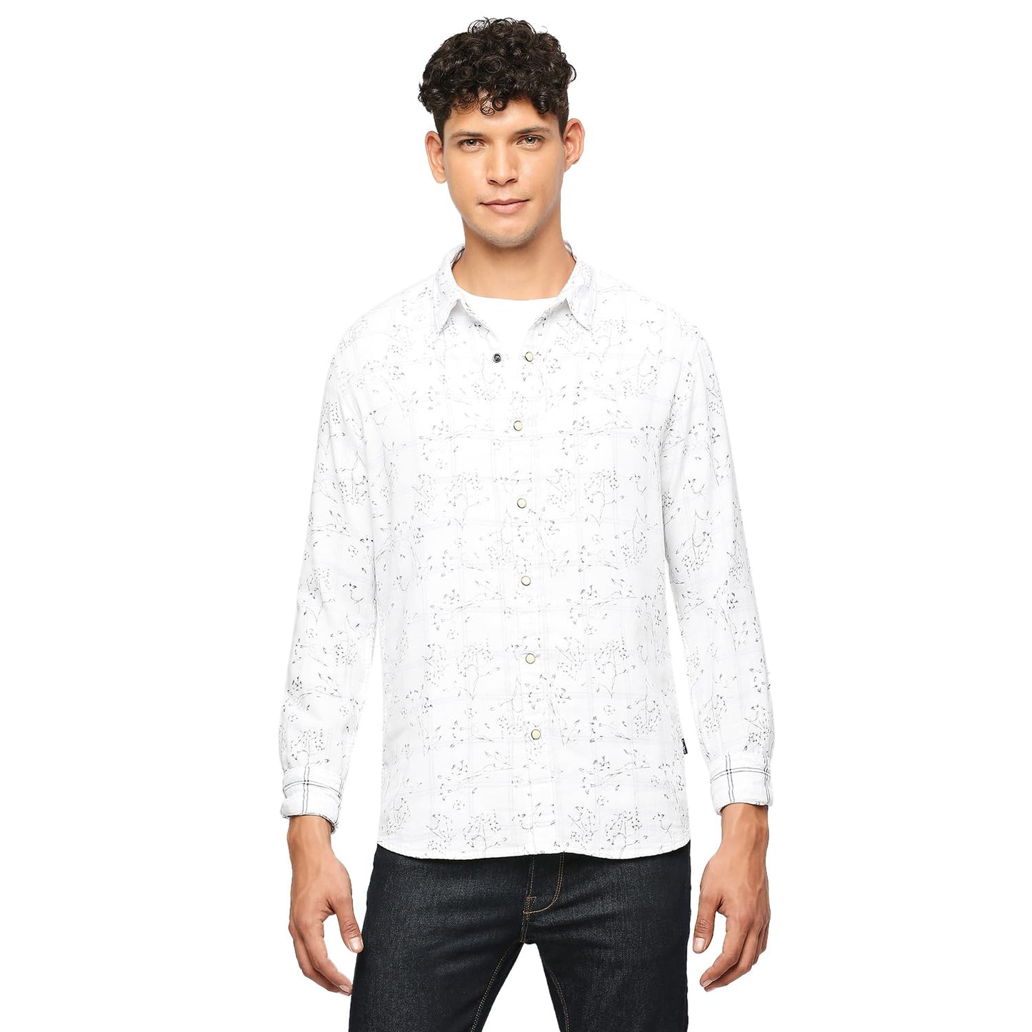 Pepe Jeans MenS Checkered Regular Fit Shirt (Pm308133_White