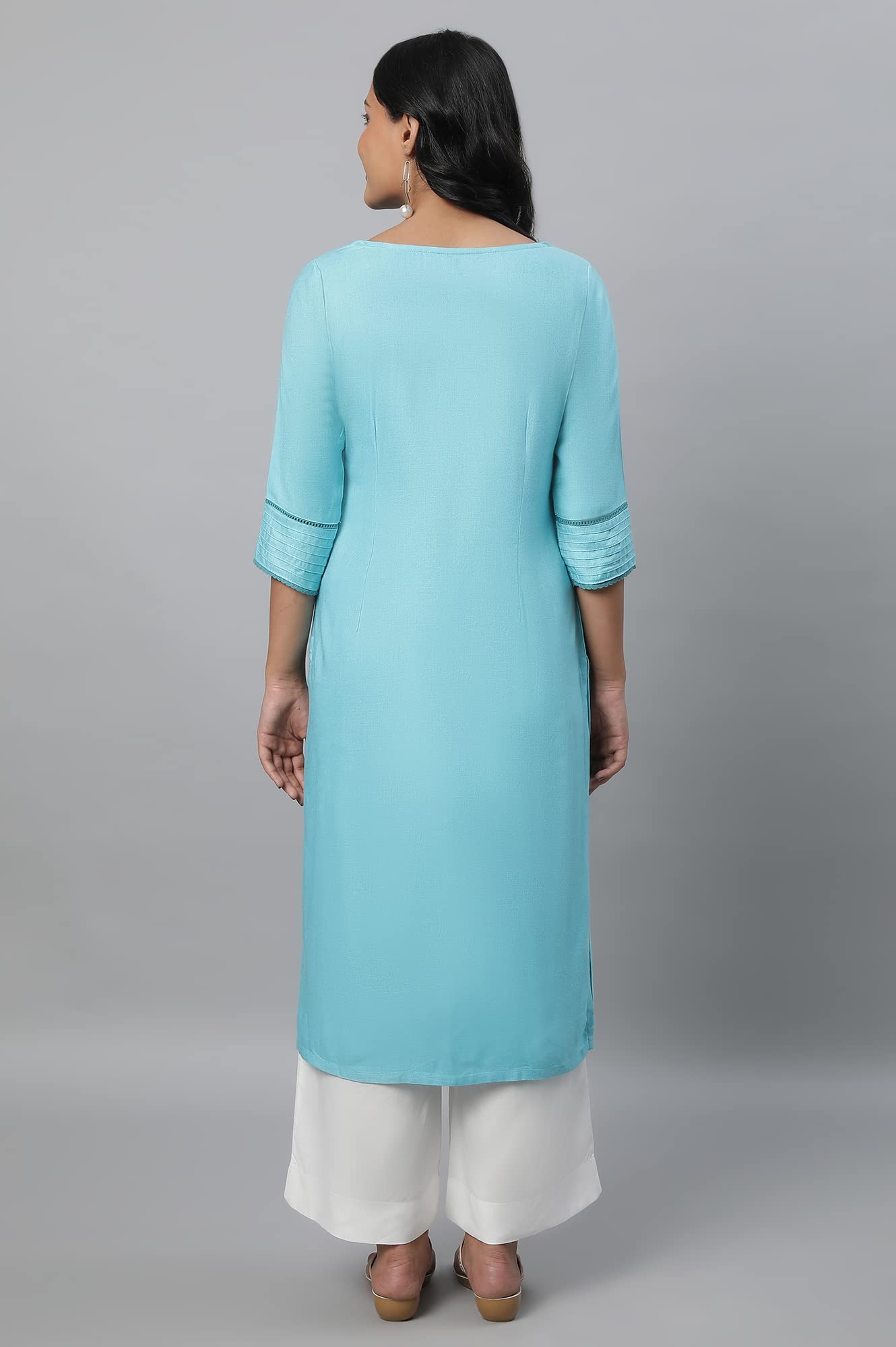 Aurelia WomenS Viscose Solid Regular Kurta (23Fea12231-702551_Blue