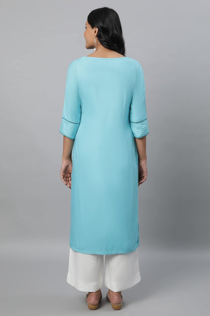 Aurelia WomenS Viscose Solid Regular Kurta (23Fea12231-702551_Blue