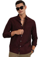 Thomas Scott Slim Fit | Long Sleeve | French Placket | 100% Cotton | Solid Colors | Shirts for Mens Wine