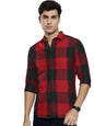 The Indian Garage Co Men Red Regular Fit Checkered Casual Shirt