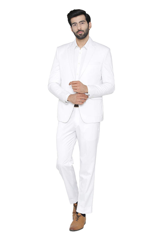 WINTAGE Mens Polyester Cotton and Evening 2 Pc Suit : White