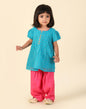 Fabindia Blue Cotton Silk Printed Salwar Set