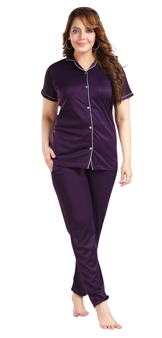 Fabme WomenS Regular Fit Button Down Shirt (Nw0337_Purple
