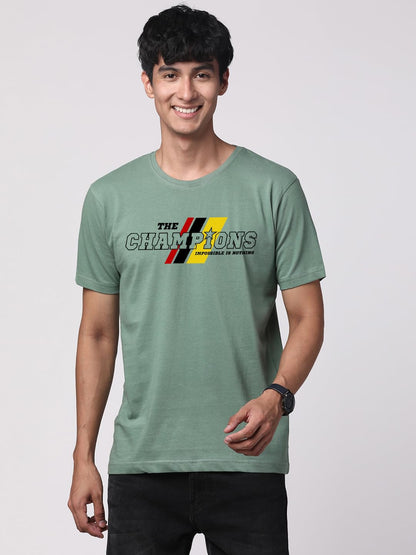 ADRO Men's Graphic Printed 100% Cotton T-Shirt - Regular Fit, Printed T-Shirts for Men (RN24-CMP-PT_Pista)