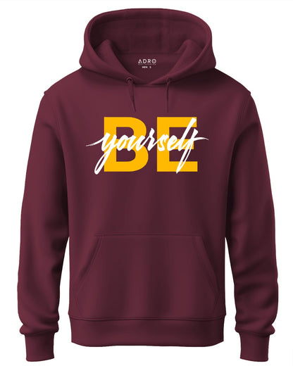 ADRO Men's Cotton Neck Hooded Sweatshirt (H21-M-BYO-MR_Maroon)