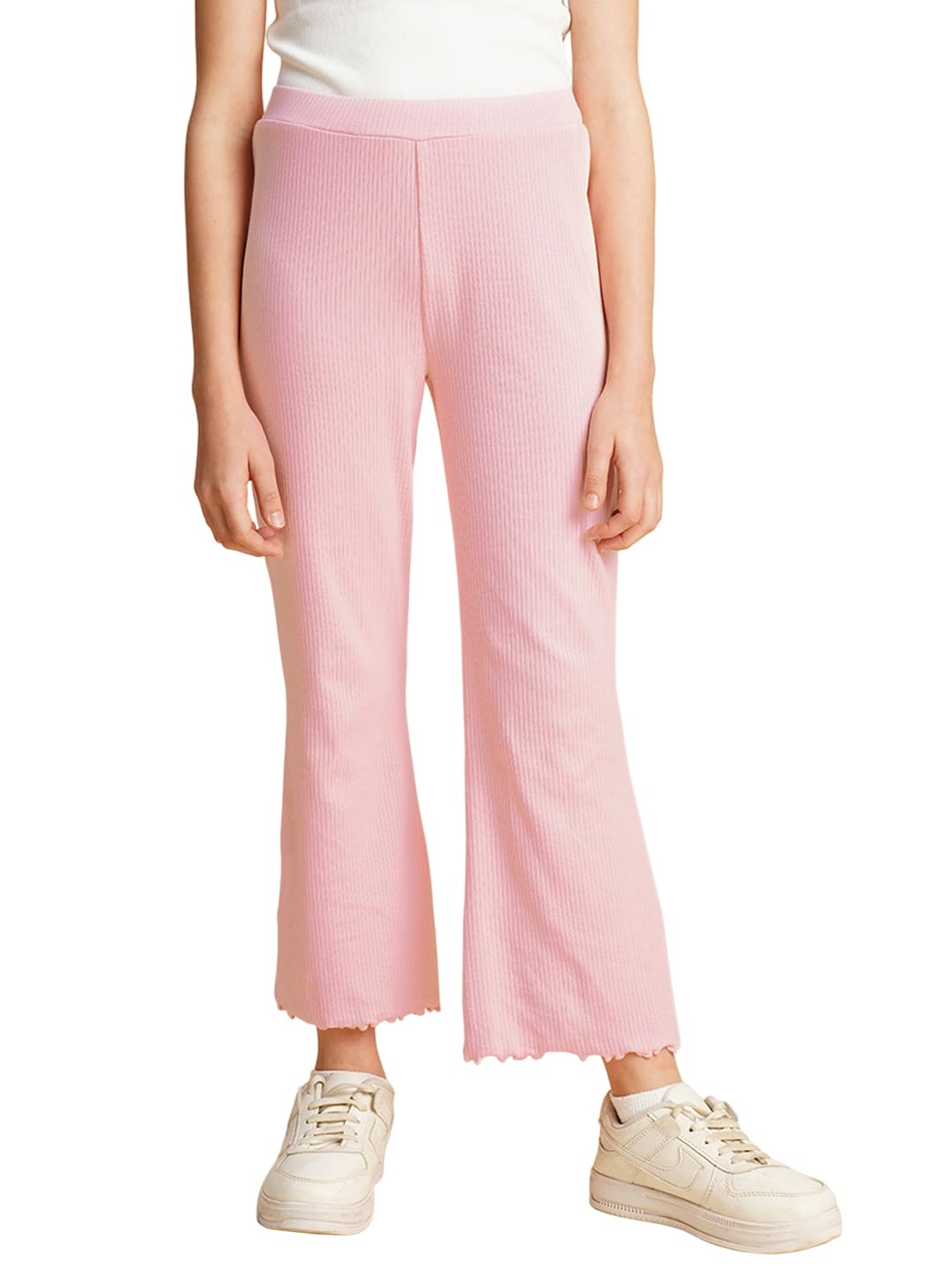 Vero Moda Girls Slim Fit Mid Rise Pink Pants