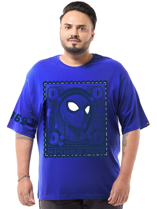 Bewakoof Official Marvel Merchandise Spiderman MenS Graphic Print Oversized Fit Half Sleeve Round Neck Pure Cotton T-Shirt_66647