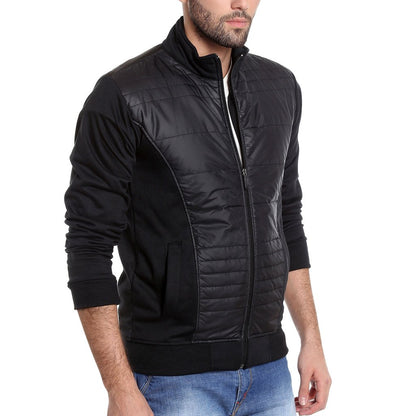 Campus Sutra Mens Electric Blue Quilted Puffer Regular Fit Bomber Jacket for Winter Wear | Hooded Collar | Full Sleeve | Zipper
