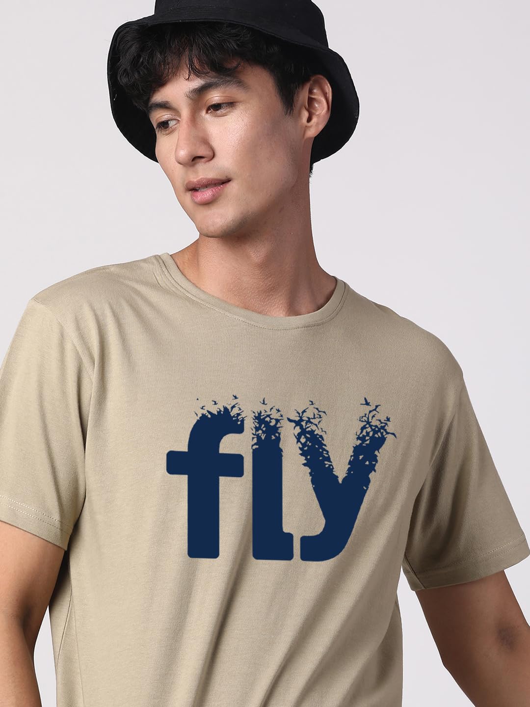 ADRO Fly Mens Printed T-Shirts (RN23-M-FLY-BE_Beige)