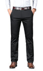 AVANOVA Mens Solid Black Trousers Light Business Style Slightly Stretch Straight Leg Pants for Outdoor Casual Daily Trouser II