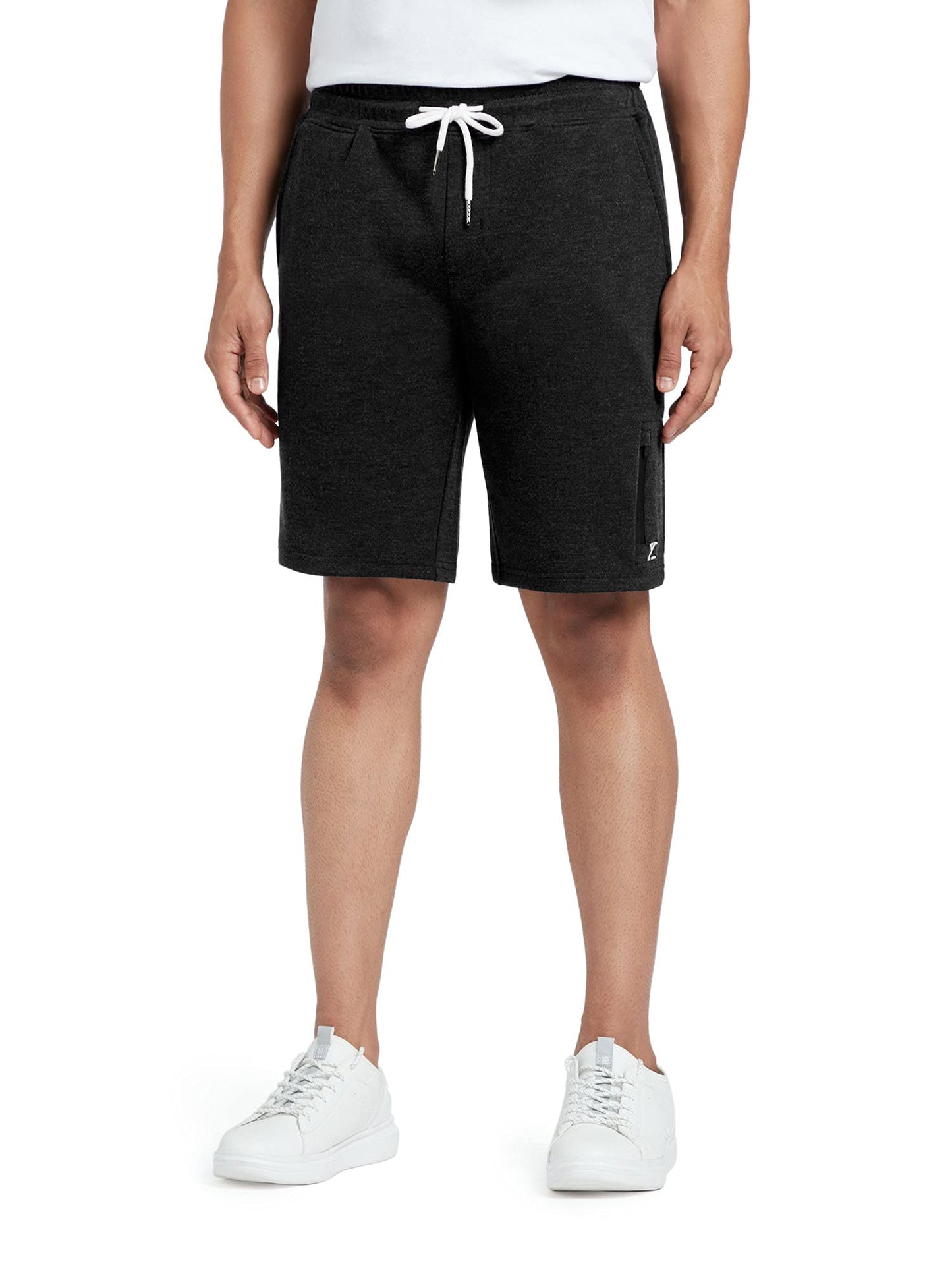 XYXX Athleisure Mens Cotton Melange Shorts | Ultra-Smooth Casual Everyday Wear | Tailored Relaxed Fit Solid Hype Shorts with Zi