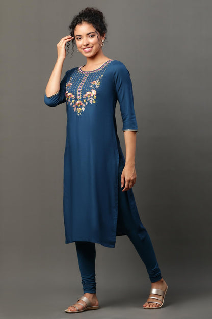 Aurelia WomenS Solid Zari Embriodery Straight Kurta | Lightweight Round Neck Kurta For Women | Solid Kurta For Women | Beautiful
