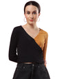 Rigo Casual Wear V Neck Rib Knit Top for Women | Slim Fit Long Sleeves Western Tops for Women