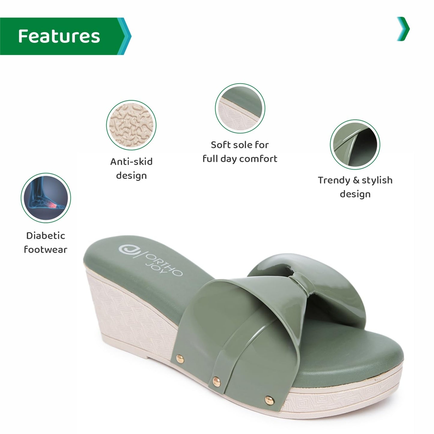 Ortho Joy Fancy Doctor Slippers || Comfortable Wedges Sandals For Women Stylish